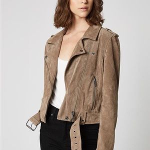 BLANKNYC Genuine Suede Taupe Moto Jacket Size S NWT
